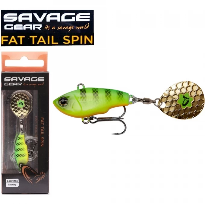 SAVAGE GEAR Fat Tail Spin 6.5cm 16g Sinking Firetiger 71765. Купить Блесна на Официальном Сайте SAVAGE GEAR в России.