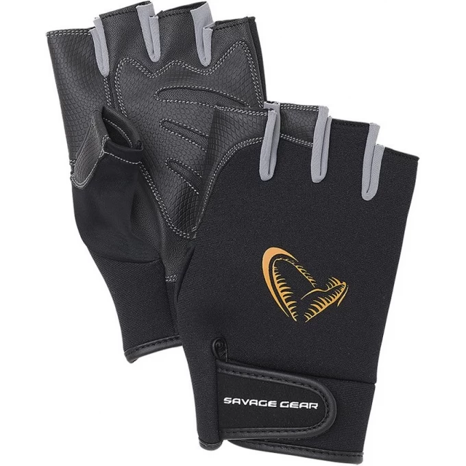 Перчатки SAVAGE GEAR Neoprene Half Finger M Black 76462