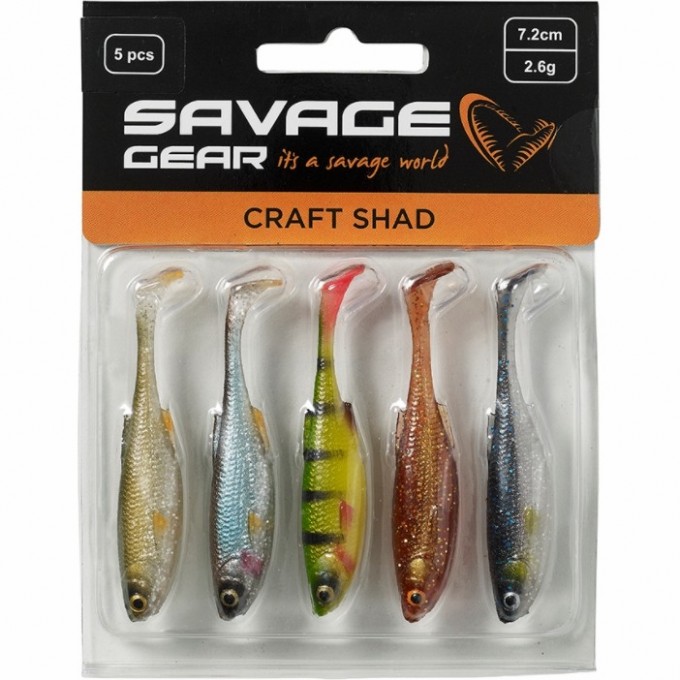 Приманка SAVAGE GEAR Craft Shad 8.8cm 4.6g Clear Water Mix 5pcs 74096