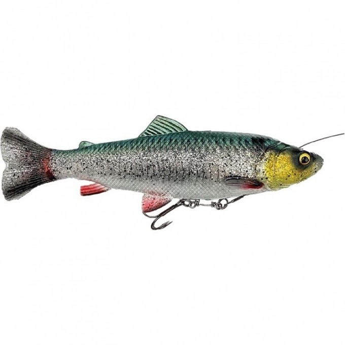 Воблер SAVAGE GEAR 4D Linethru Pulse Tail Trout 20см 102г Slow Sinking Green Silver 73996